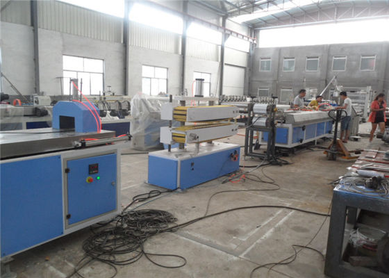 PVC PP PE Steel Plastic Profile Extrusion Line , Wood PVC Profile Making Machine