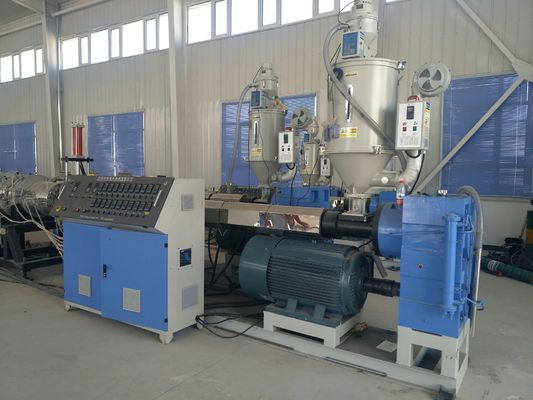 Water Pe Pipe Extrusion Line / Making Machinery , Bule Plastics Extrusion Machinery