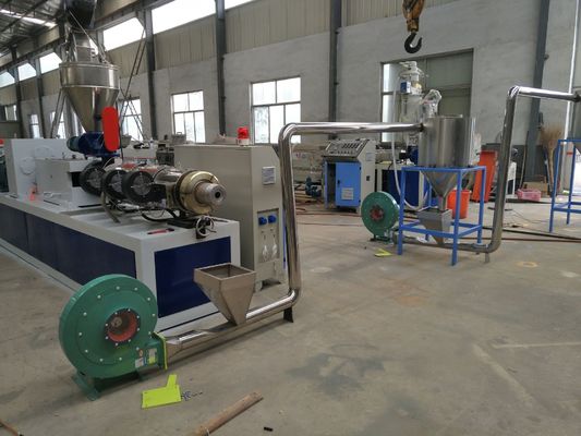 PVC Hot Cut Plastic Granules Machine , Twin Screw Granulation Production Line