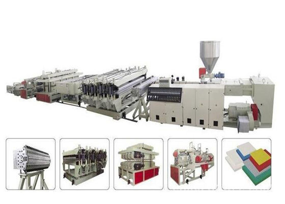 WPC Board Making Machine WPC Board Production Line , WPC Plastic Board Extrusion Machine / Plastic Board Extruder