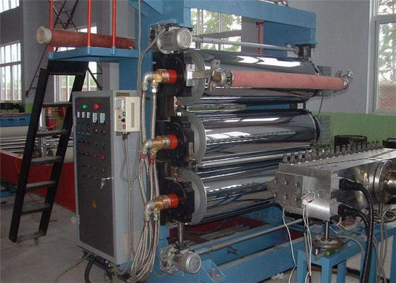 Plastic Sheet Extruder Machine , Double Screw Bule Plastic PVC Sheet Production Line