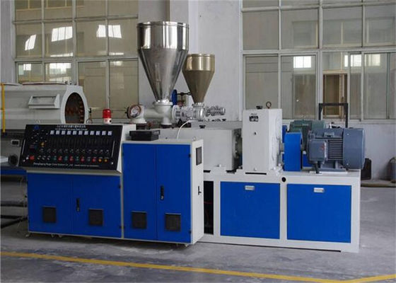 Conical Twin Screw Extruder Plastic Extrusion Line For PVC Pipe