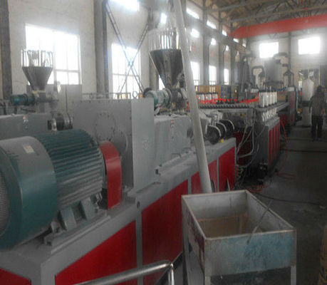 Conical Two Screw Extruder , Wood Plastic Composite / PVC Extruder