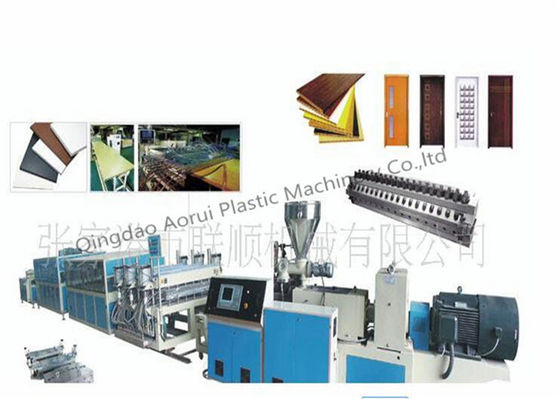 Conical Twin Screw Plastic Profile Extrusion Line , Recycling PP PE PVC Plastic Profile Extruder
