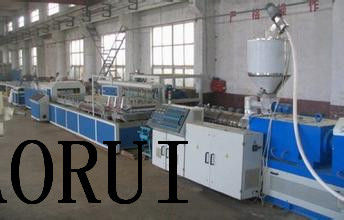 Conical Double Screw Extruder , PVC Hollow Door Board Production Line